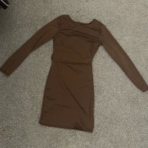 Nude Fitted Mini Dress